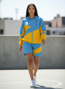 Conjunto Deportivo Unisex con Bloques de Color, Sudadera con Capucha y Cierre Frontal, Manga Larga, Ligero, Transpirable, Ropa Deportiva Informal de Verano - Product Image 5