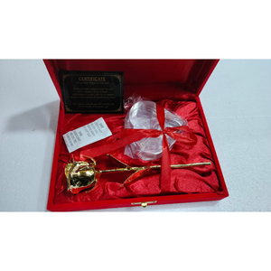 Rose plaquée or 24 carats, fleur artificielle à longue tige, rose véritable trempée dans de l'or 24 carats, pour cadeau d'anniversaire, mariage, décoration de mariage - Product Image 3