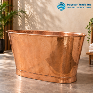 อ่างอาบน้ำทองแดงดีไซน์หรูหราทันสมัยจาก Daystar Trade - เป็นมิตรกับสิ่งแวดล้อม แบบพกพา ตั้งพื้น ทำด้วยมือ ดีไซน์สวยงาม ปรับขนาดได้ - Product Image 1