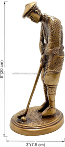 Figura de Golfista Vintage Hecha a Mano, Escultura para Decoración de Oficina u Hogar, Trofeo de Golf y Regalo de Lujo - Product Image 6