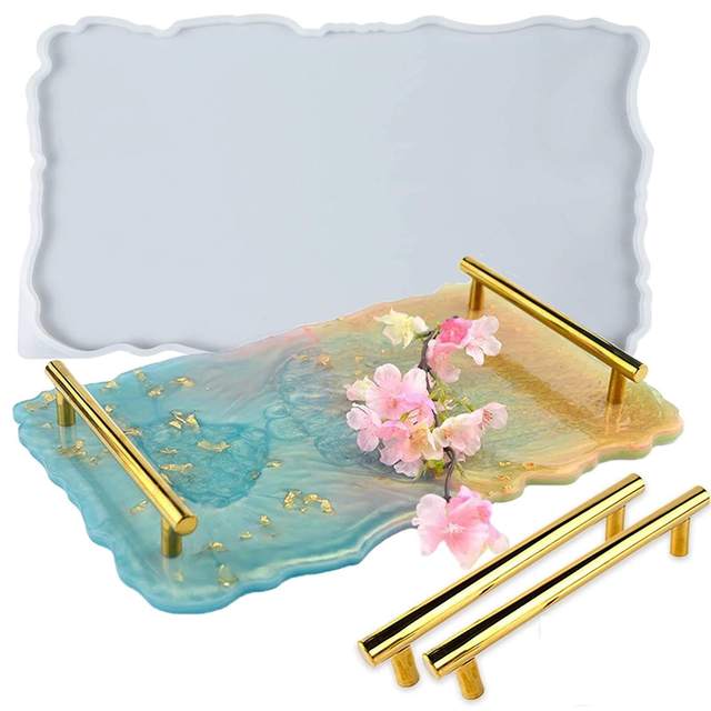 Top Quality Resin Handmade Serving Tray Excellent Quality Resin Custom Color Food Serving Resin Tray