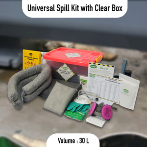 ชุดอุปกรณ์ดูดซับสารเคมีรั่วไหลแบบพกพา ขนาด 30 ลิตร พร้อมกล่องใส สำหรับกรณีฉุกเฉินทางอุตสาหกรรม - Product Image 2