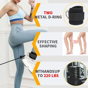 Sangles de cheville en nylon rouge avec anneaux métalliques pour l'exercice physique, sac à cordon durable inclus, utilisation toutes saisons - Product Image 3