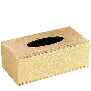Porte-mouchoirs rectangulaire en aluminium plaqué or rose, fait à la main, avec un design moderne et luxueux, boîte à mouchoirs pour hôtels - Product Image 3