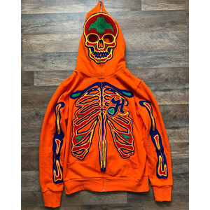 Top Quality Streetwear <b>Skeleton</b> <b>Hoodie</b> – Oversized Bone Print Graphic Sweatshirt for Unisex Casual Wear - Product Image 1