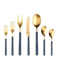 Ensemble de couverts en métal de qualité supérieure avec finition dorée pour une utilisation élégante à la cuisine, au restaurant et à la maison