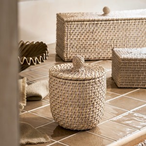 Boîtes en rotin bohème faites à la main pour le rangement à domicile, prix le plus bas, panier avec couvercle et autres contenants - Product Image 6