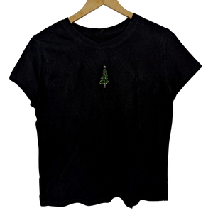 เสื้อยืดลำลองผู้หญิง แขนสั้น ผ้าฝ้าย ปักลายเพชรและคริสตัล สำหรับฤดูร้อน แฟชั่นวิบวับ แห้งเร็ว ระบายอากาศได้ดี - Product Image 1