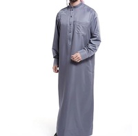 Nouvelle arrivée, thobe en coton doux de haute qualité pour hommes, manches longues, vêtements musulmans traditionnels, longueur cheville, robe saoudienne, jubba thobe