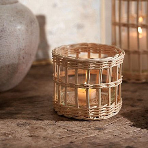 <b>Set</b> 2 Candle Holder For Wedding Decoration Rattan Candle Holders <b>Lanterns</b> and Candle Jars OEM in Vietnam Manufacturer - Product Image 3