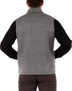 Gilet zippé gris pour homme AMDAA ENTERPRISES, col montant, coupe-vent, respirant, vêtement d'extérieur décontracté, couleur unie, grande taille, automne - Product Image 2
