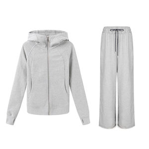 Conjunto Deportivo Personalizado OEM 2026 para Mujer, Ropa de Felpa, Algodón Grueso, Conjunto Informal, Pantalones Joggers, Sudadera con Capucha y Pantalones Rectos - Product Image 5