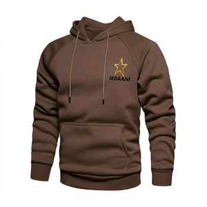 Sweat-shirt à capuche pour homme Mbaani, manches raglan, coton French Terry, pull décontracté avec poche avant et logo étoile - Product Image 5