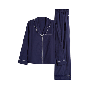 Women's Sleepwear Simple Fashion Pajama Set <b>Long</b> Sleeve Buttons with Elastic Pants Nightwear OEM - Product Image 2