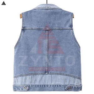 Gilet en jean à bas prix, design personnalisé, haute qualité, prix avantageux, gilets en jean pour hommes, meilleures ventes - Product Image 2