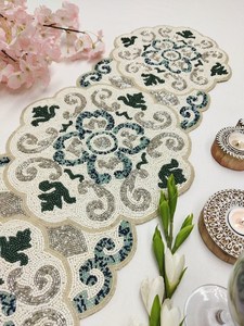 ผ้าปูโต๊ะปักลายดอกไม้ Ali Fashion Art Glam  แบบรักษ์โลก ทนทาน ดีไซน์สวยงาม ทำด้วยมือ รูปทรงตามสั่ง  ผ้าตกแต่ง - Product Image 4