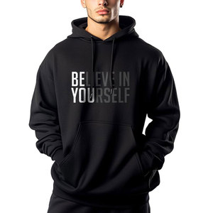 Sweat à capuche streetwear d'hiver de haute qualité, en molleton bouclette épais, coupe classique, uni, broderie personnalisée, doublé, écologique - Product Image 1