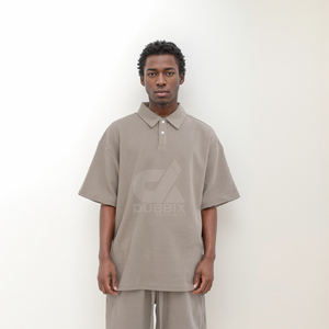 New 2026 Design Casual Men's Summer Shorts Set Breathable Plain Dyed Front Logo Solid Pattern Polyester/Cotton <b>Blend</b> Wholesale - Product Image 2