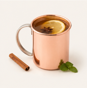 Vintage Pure Copper Moscow Mule Mug Handcrafted Solid Copper <b>Cup</b> with Ergonomic Handle for Cocktails Beer and <b>Cold</b> Drinks - Product Image 3