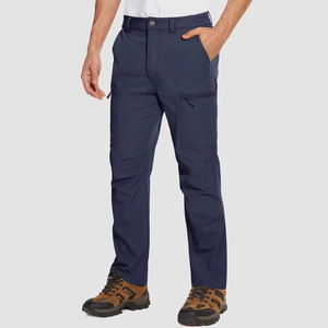 <b>Men's</b> Black Quick Dry Hiking Pants With Multiple Pockets Regular Fit Outdoor Wear Breathable Polyester Fabric All Seasons Use - Product Image 4