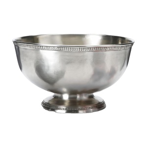 Frutero Decorativo, Utensilios de Cocina, Tazones para Mezclar, Acabado Antiguo en Peltre, Enfriador de Vino Champán Hecho a Mano, Tazón para Hielo con Pedestal - Product Image 1