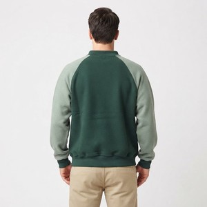 Sweat-shirt unisexe vert à manches régulières et col rond, 100 % coton molletonné, coupe classique, pull tricoté décontracté automne-hiver avec appliqué - Product Image 2