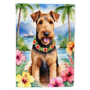 Multicolor Airedale Terrier Luau <b>Garden</b> <b>Flag</b> Mailbox Decorative Yard Banner for Patio Artwork for Flower Beds of <b>Garden</b> Size - Product Image 1