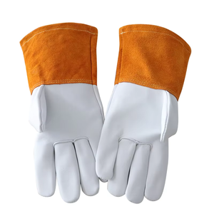 Good Quality <b>Tig</b> Welding Gloves Protect <b>Welder</b> Work Full Palm Split Leather Waterproof Quick Dry Heat Resistance Anti Slip - Product Image 3