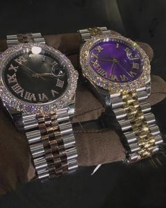 New Arrival High Quality <b>Black</b> Auto Date Iced VVS Clarity Moissanite Diamond Studded HipHop <b>Watches</b> for Men <b>Women</b> Widely Selling - Product Image 3