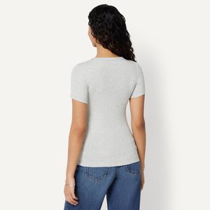 Women's <b>Slim</b> Casual Knitted Cotton T Shirt Soft Breathable Crew Neck Short Sleeve Eco-Friendly Quick Dry Solid Fashion Top - Product Image 5
