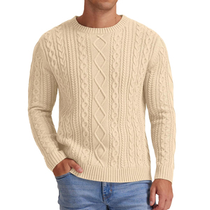 Suéter de punto de moda para hombre, suéter informal de manga larga, de color sólido, jersey de punto, suéteres extragrandes para hombre - Product Image 1