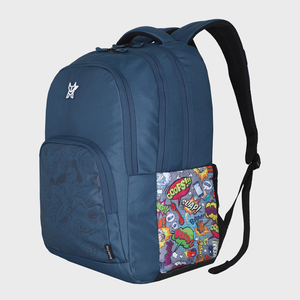 Mochila Arctic Fox Resistente al Agua de 15 Pulgadas con Diseño de Cómic, Correas Desmontables y Cierre de Cremallera, Color Denim Oscuro - Product Image 3