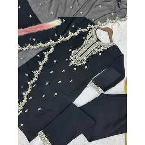 Conjunto de parte superior y Dupatta para mujer con codificación de bordado de secuencia Dori elegante - Product Image 4