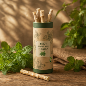 Palillo de higiene dental herbal Miswak con sabor a menta, hecho de madera natural de Miswak con sabor a menta para dientes saludables y cuidado diario de las encías. - Product Image 6
