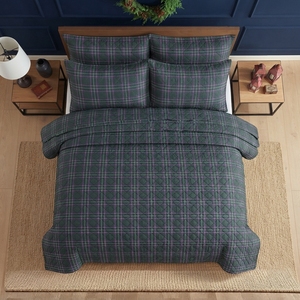 Juego de Cubrecama a Cuadros Verde Británico de 3 Piezas, con Costuras en Diamante, Mezcla de Algodón T-150, para Todas las Temporadas, Uso Doméstico, Duradero y Elegante - Product Image 4