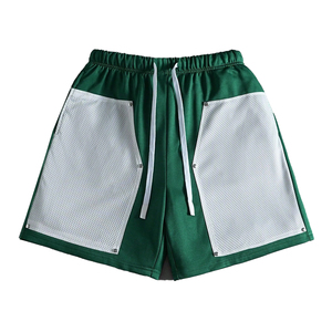 2026 Custom High Quality Solid Vintage Breathable Double <b>Layer</b> Mesh Shorts for Men 100% Cotton Shorts For Men - Product Image 1