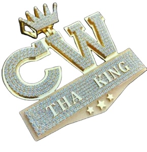 925 Sterling Silver Hip Hop Moissanite Lettre Hip Hop Pendentif Personnalisé Commande Personnalisée - Product Image 1