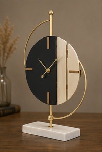 Antique Modern Luxury Desk <b>Clock</b> Decorative <b>Mantel</b> <b>Clock</b> Mechanical Silent Hourly Chiming Metal Oval Shape Waterproof Snooze - Product Image 5