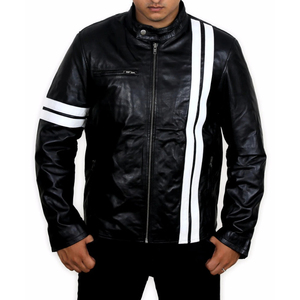 2026 Comfortable <b>Men</b> Dark <b>Brown</b> Luxury Vintage Cafe Racer <b>Leather</b> <b>Jacket</b> Classic Slim Fit Motorcycle <b>Jacket</b> with Reversible - Product Image 1