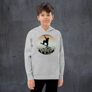 Sudadera con Capucha Azul Marino para Hombre con Estampado de Atardecer de Snowboardistas, Corte Regular, Algodón French Terry, Ropa Casual de Invierno - Product Image 4