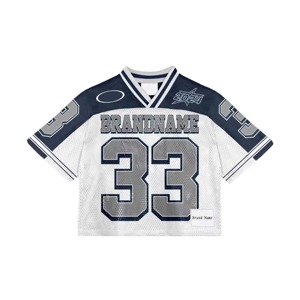 Maillots de football américain personnalisés en jersey court style streetwear, respirants, en maille polyester, coupe ample, sublimation, manches courtes, imprimés - Product Image 5