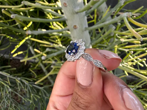 Vintage Flower Shape Sapphire Engagement <b>Ring</b> 925 Silver Plated 18K Gold Plated <b>Emerald</b> Cut Natural Stone Women's Jewelry - Product Image 2