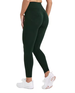 Leggings de sport décontractés pour femmes, taille haute, effet galbant, sexy, moulants, sans couture, motif uni, pour la gym, le fitness et le yoga, vente en gros - Product Image 1