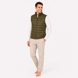 เลือกแฟชั่นที่ใช้งานได้จริงด้วยเสื้อแจ็คเก็ต Man Puffer Vest ที่มีพื้นผิวแบบควิลท์และดีไซน์ทันสมัยสำหรับการใช้งานในชีวิตประจำวัน - Product Image 3