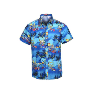 Chemise Hawaïenne Homme Tendance Estivale Col V Uni Coupe Droite Manches Courtes Décontractée Respirante Infroissable Séchage Rapide - Product Image 5