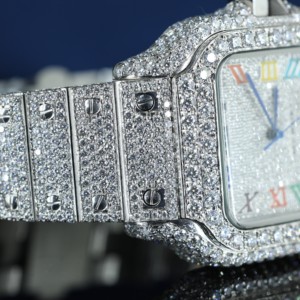 วีวีเอส มอยส์ซาไนต์นาฬิกาอัตโนมัติ ตัวเลขโรมัน กันน้ำ สแตนเลสสตีล ชุบทอง/เงิน นาฬิกาผู้ชายสุดหรู ตัวเรือนขนาด 12 มม. - Product Image 3