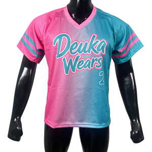 Custom Sublimated Lacrosse Game Jersey Unisex Breathable <b>Mesh</b> Team Uniform Logo Name Number Adults V Neck Lightweight Washed - Product Image 1