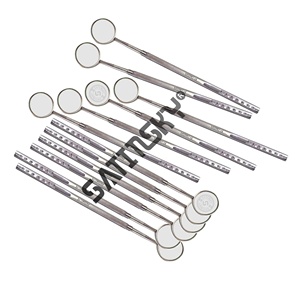Juego de 12 espejos orales laríngeos n. ° 1 con mango, instrumentos de acero de limpieza e inspección de dientes de 12mm de diámetro para blanqueamiento dental - Product Image 5