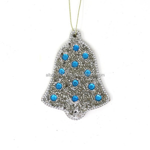 Decoraciones navideñas Cuentas de vidrio negro Colgantes de árboles de Navidad Decoraciones de lujo de la India - Product Image 5