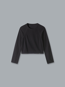 Camiseta de Manga Larga con Cuello Redondo para Mujer, Algodón Elástico, Corte Ajustado, Básica, Lisa, Informal, para Uso Diario - Product Image 4